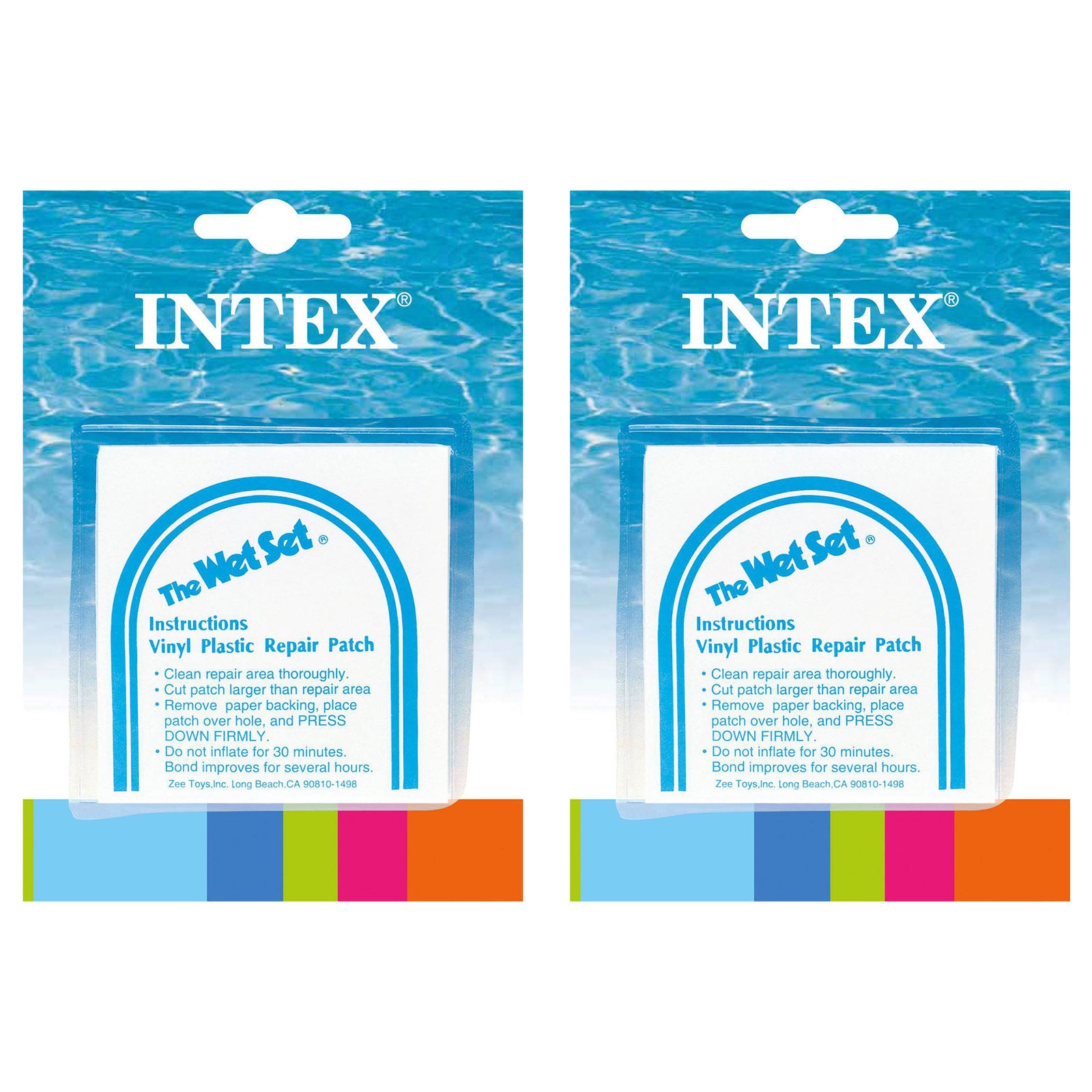 INTEX Wet Set Adhesive Vinyl Plastic Swimming Pool Tube Repair Patch, 12 Pack - VMInnovations