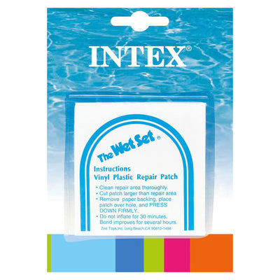 INTEX Wet Set Adhesive Vinyl Plastic Swimming Pool Tube Repair Patch, 12 Pack
