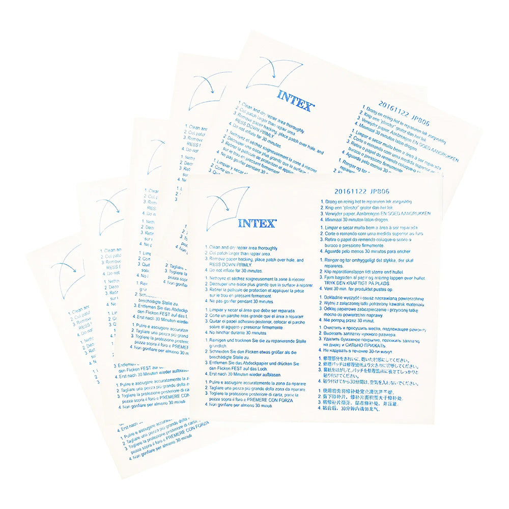 INTEX Wet Set Adhesive Vinyl Plastic Swimming Pool Tube Repair Patch 24 Pack Kit - VMInnovations
