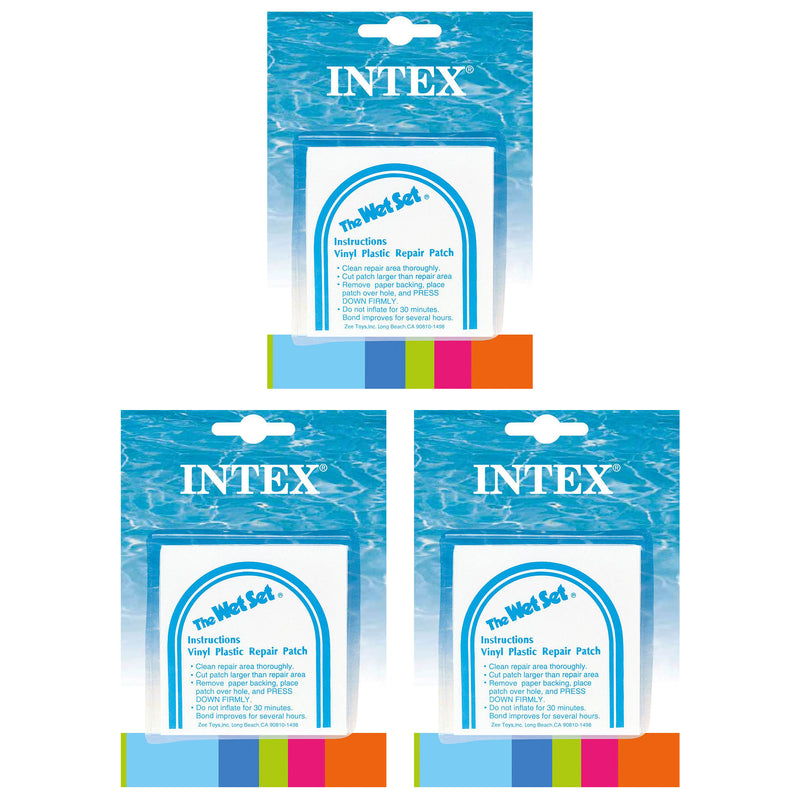 INTEX Wet Set Adhesive Vinyl Plastic Swimming Pool Tube Repair Patch 18 Pack Kit