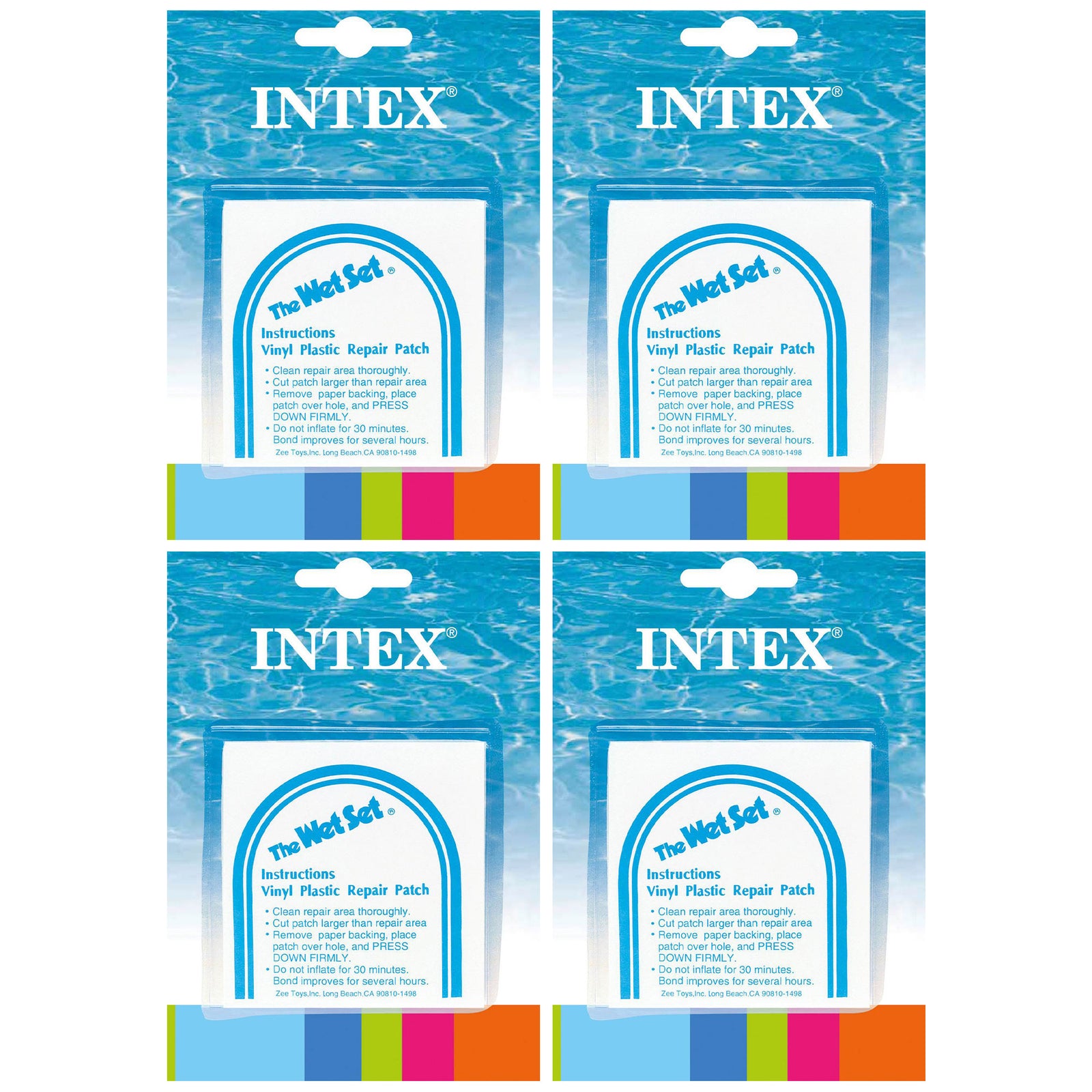 INTEX Wet Set Adhesive Vinyl Plastic Swimming Pool Tube Repair Patch 24 Pack Kit - VMInnovations