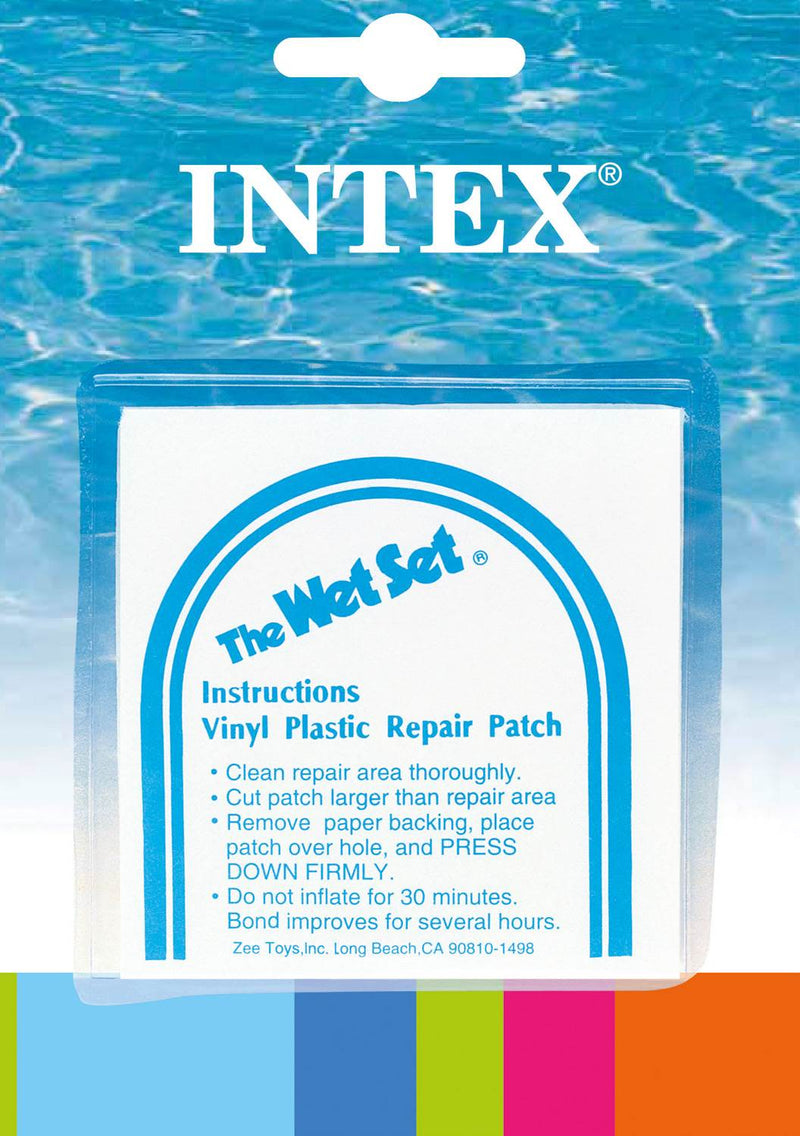 INTEX Wet Set Adhesive Vinyl Plastic Swimming Pool Tube Repair Patch 36 Pack Kit