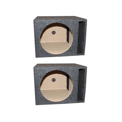QPower Single 10" Vented Subwoofer Sub Enclosure (2 Pack)