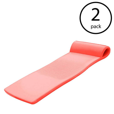 Texas Recreation Sunsation 70 Inch Lounger Pool Float, Caribbean Coral (2 Pack)