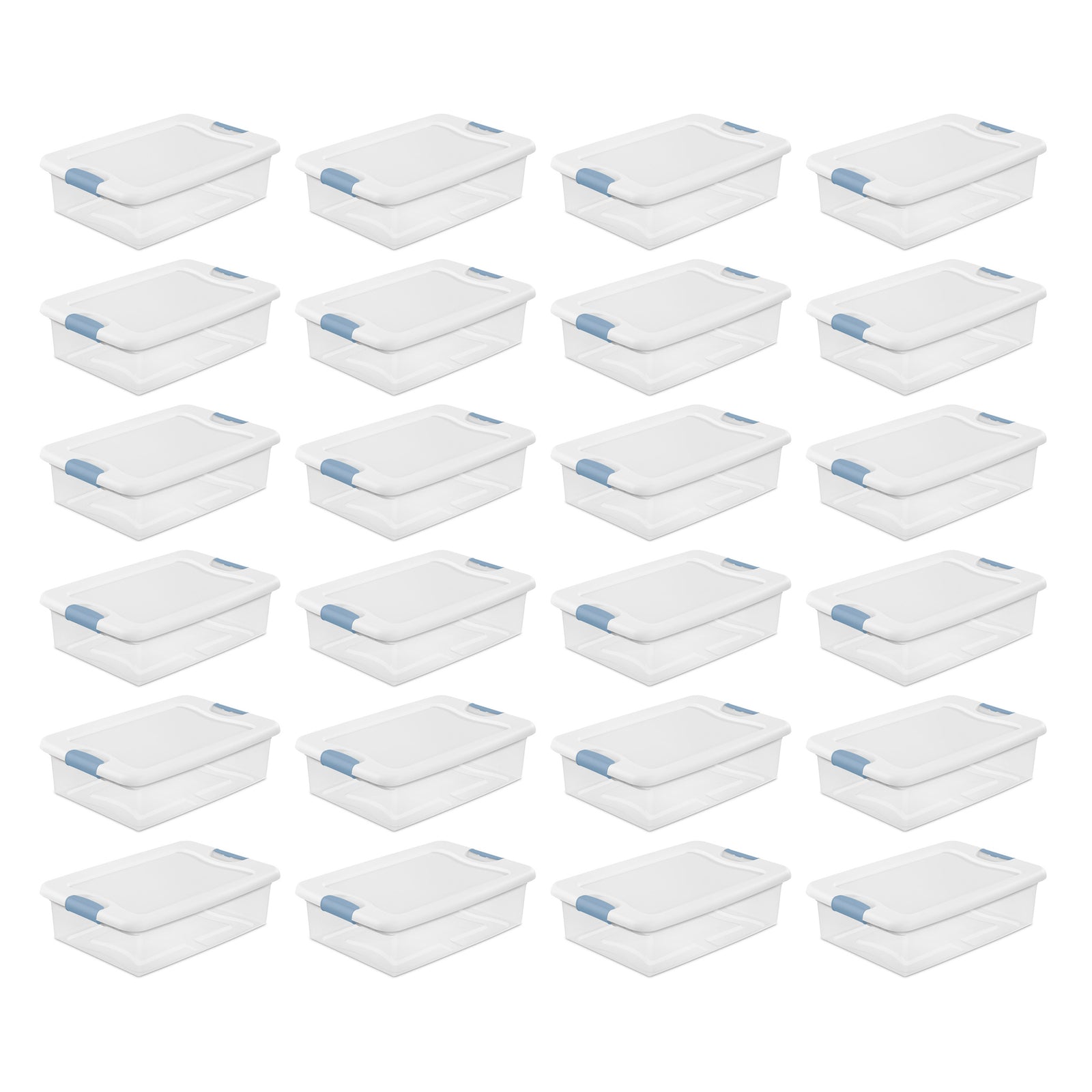 Sterilite 32-Quart Clear Stackable Latching Storage Box Container (24 Pack) - VMInnovations