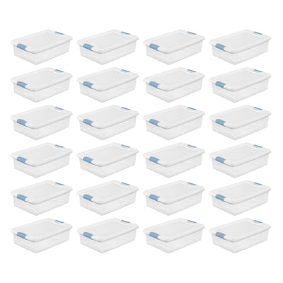 Sterilite 32-Quart Clear Stackable Latching Storage Box Container (24 Pack) - VMInnovations