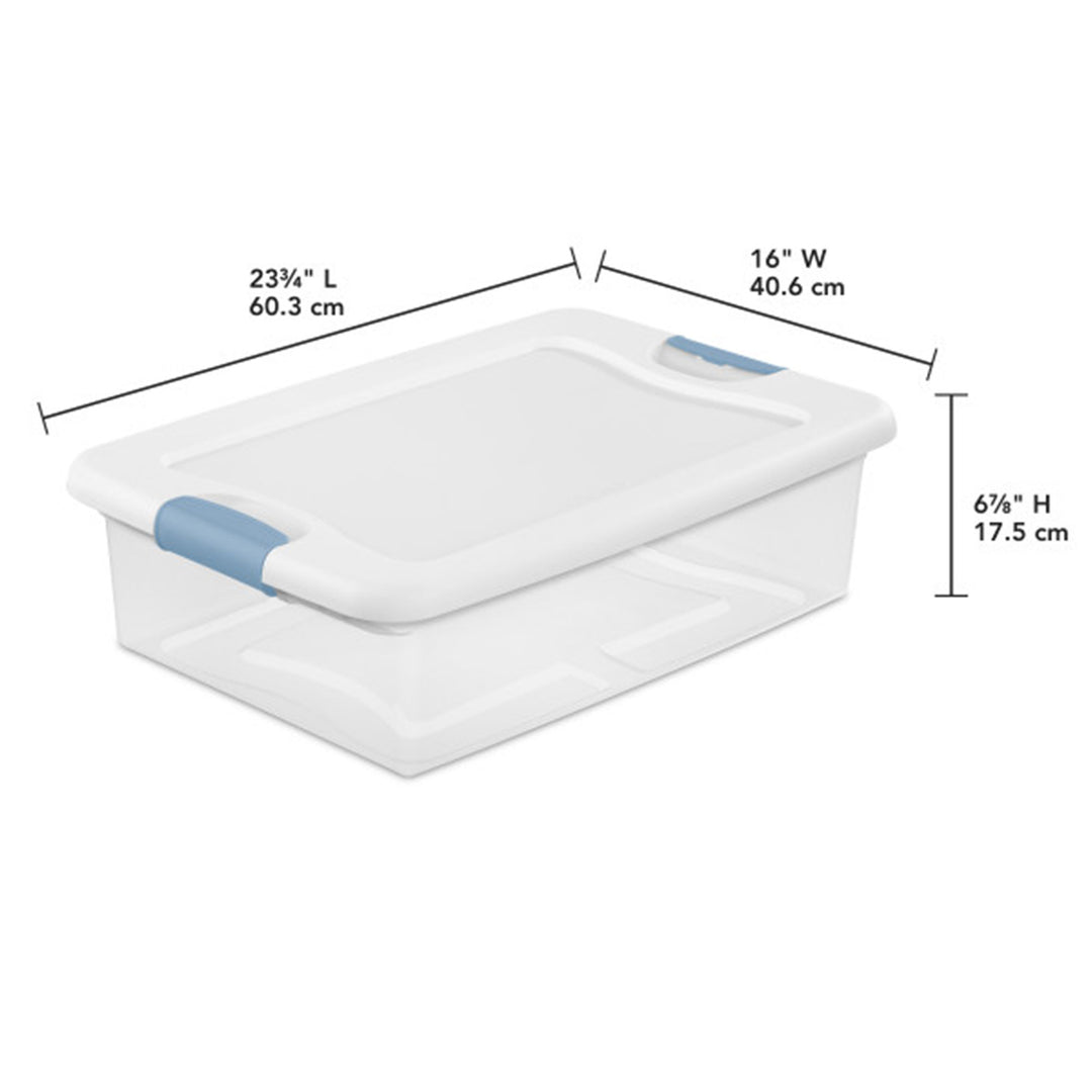 Sterilite 32-Quart Clear Stackable Latching Storage Box Container (24 Pack)