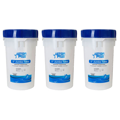 Wrapped Trichlor Jumbo 3 Inch Pool Cleaner Chlorine Tablets, 50 Pounds (3 Pack)