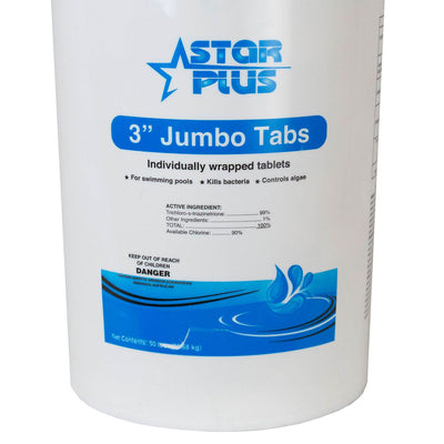 Wrapped Trichlor Jumbo 3 Inch Pool Cleaner Chlorine Tablets, 50 Pounds (3 Pack)