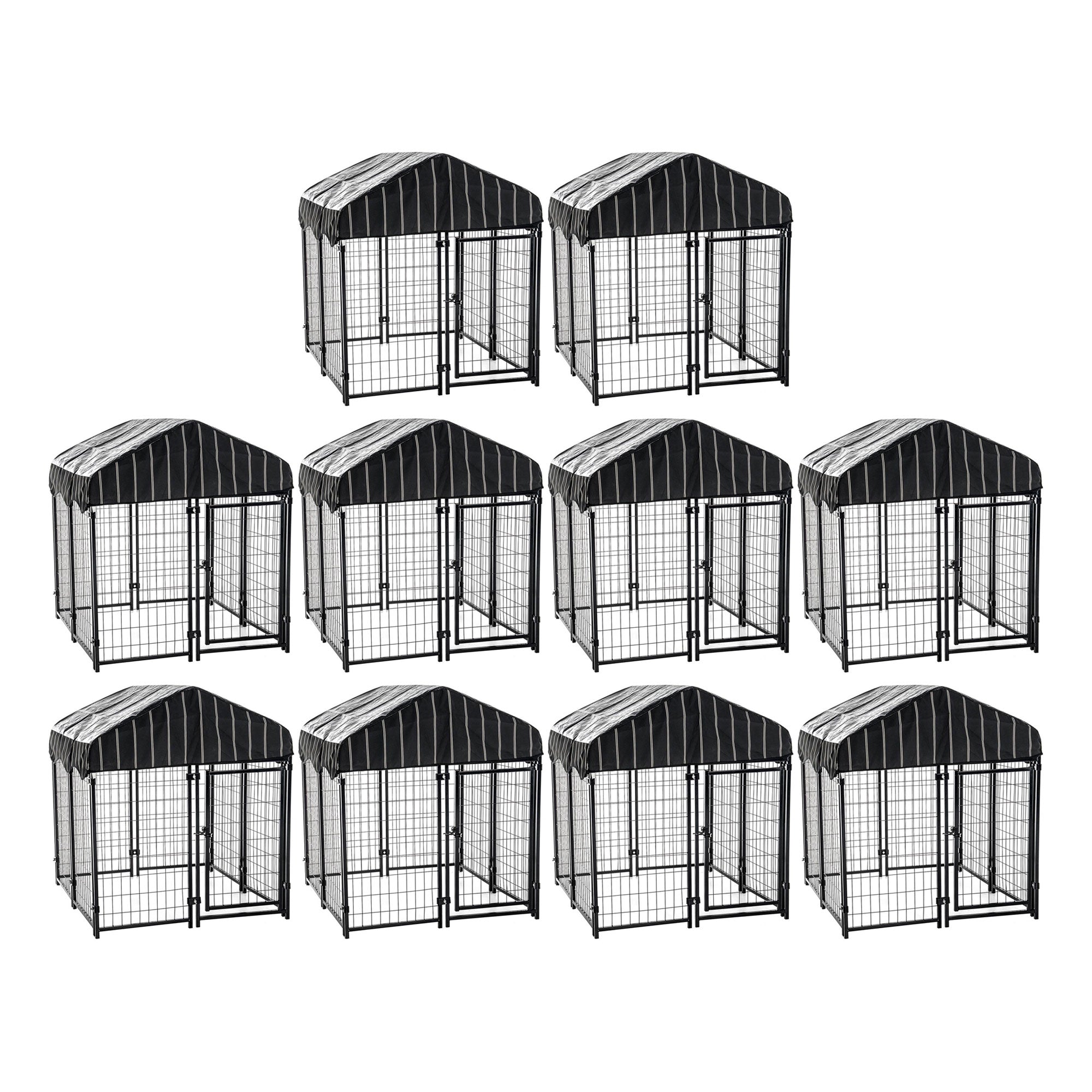 Lucky Dog 4 x 4.5 Ft Large Covered Wire Dog Fence Kennel Pet Play Pen, (10 Pack)