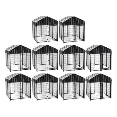Lucky Dog 4 x 4.5 Ft Large Covered Wire Dog Fence Kennel Pet Play Pen, (10 Pack)