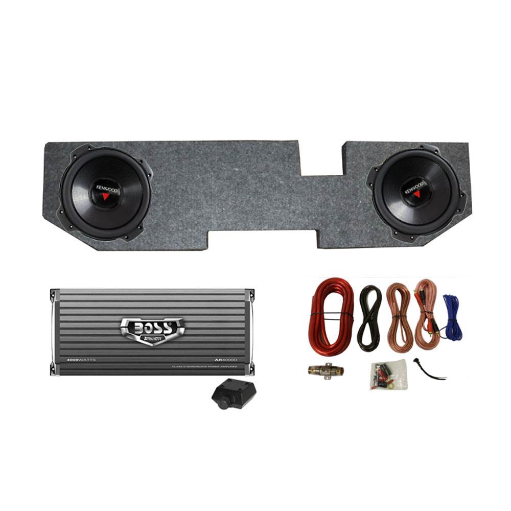Kenwood 12" 2000W Subwoofer Pair + '02 Dodge Ram Quad Box, Mono Amp & Wiring Kit
