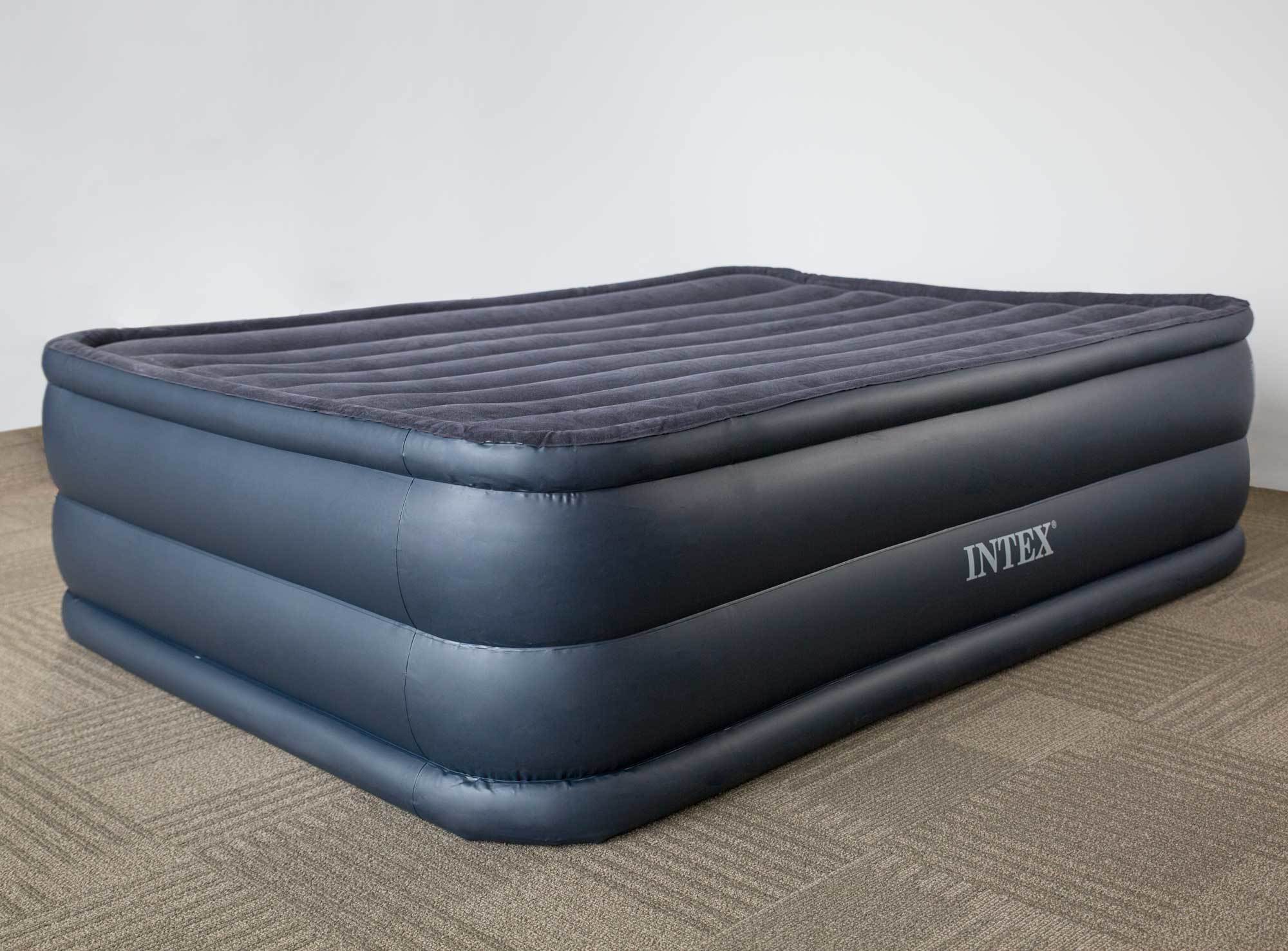 Intex Queen Indoor Raised Air Mattress with Built-In Pump + 6-Piece Bedding Set