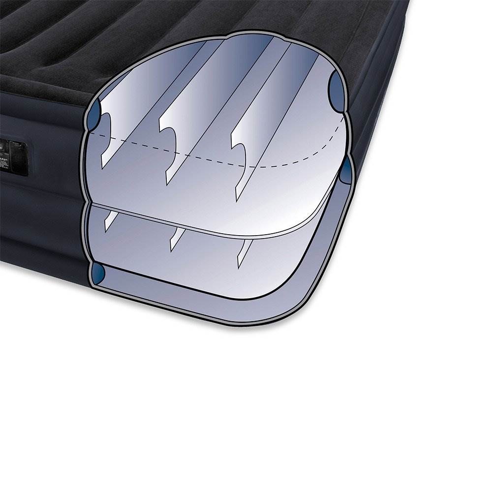 Intex Queen Indoor Raised Air Mattress with Built-In Pump + 6-Piece Bedding Set