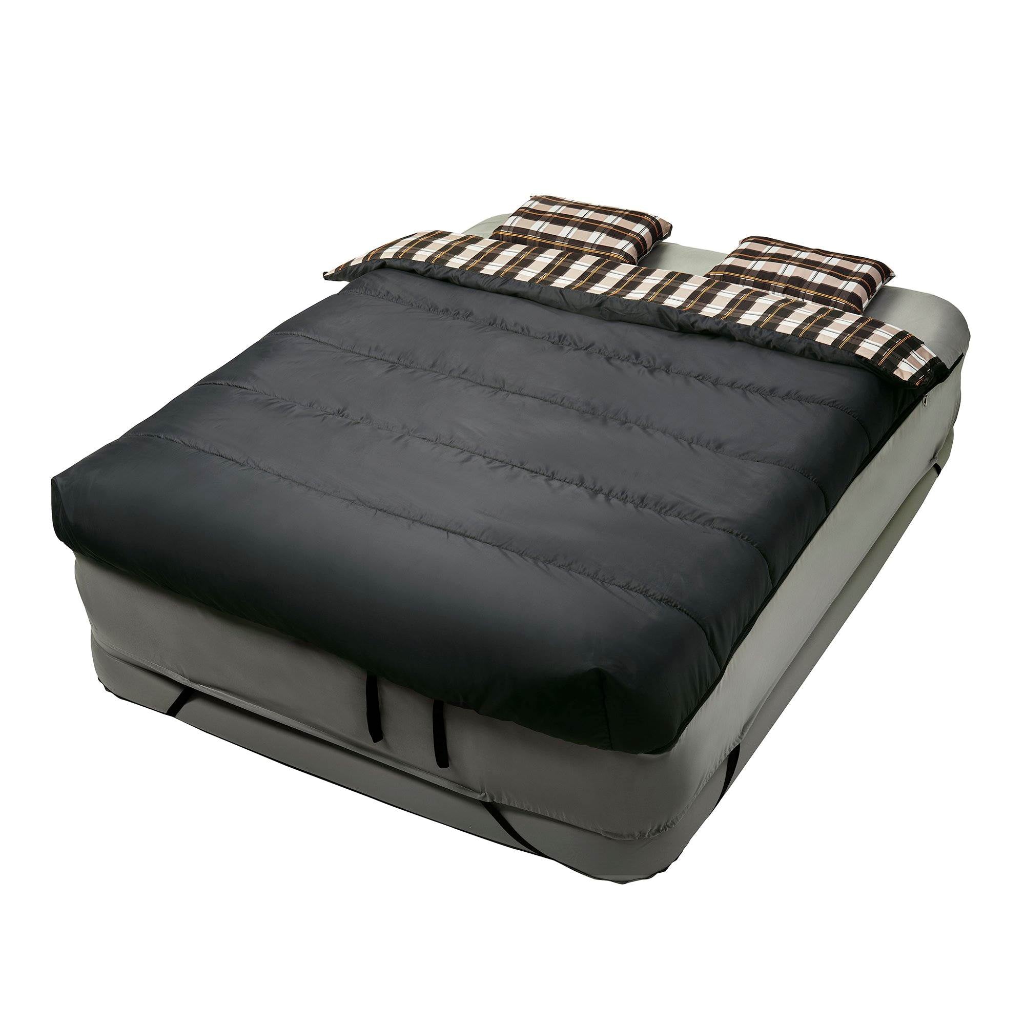 Intex Queen Indoor Raised Air Mattress with Built-In Pump + 6-Piece Bedding Set