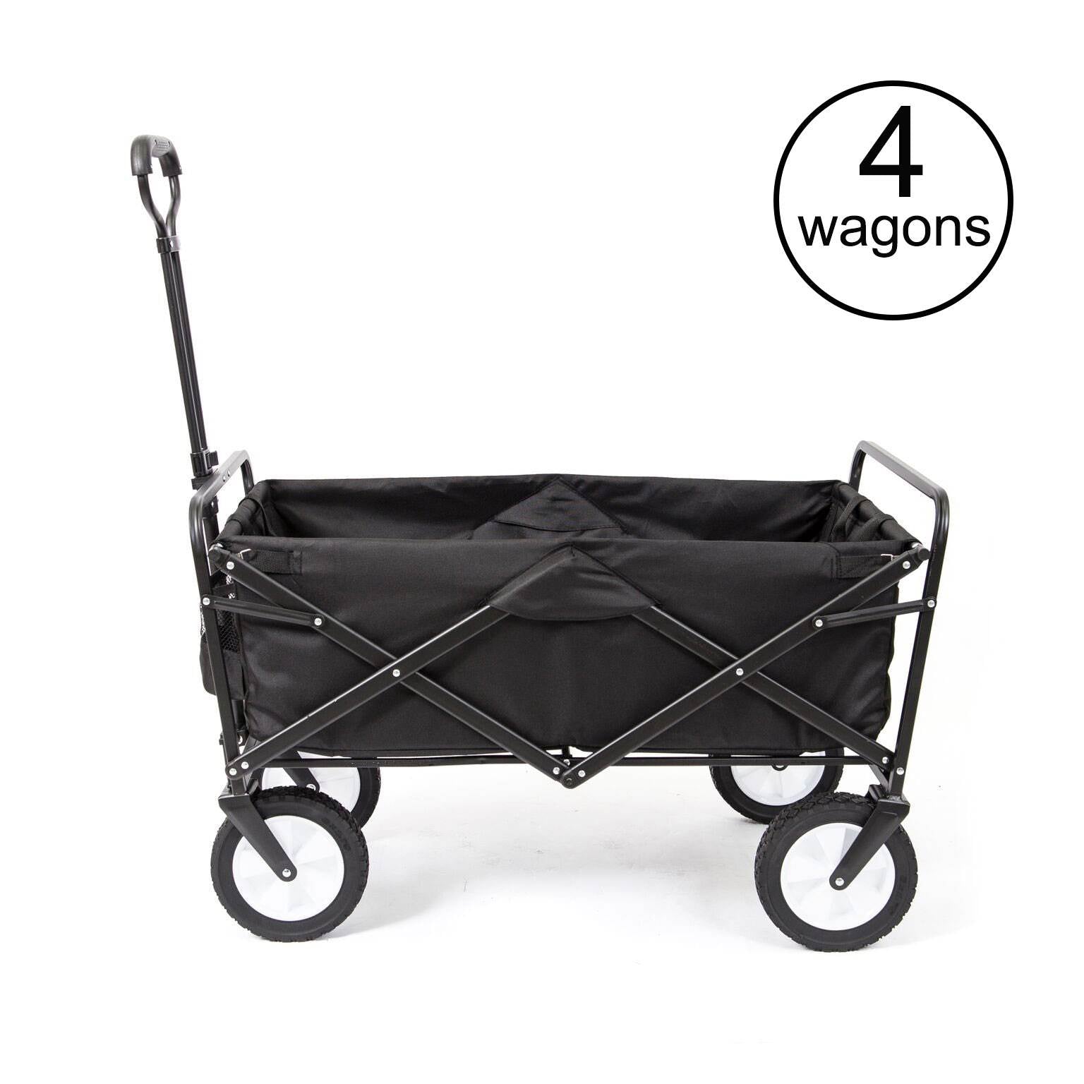 Mac Sports Collapsible Folding Frame Outdoor Garden Utility Wagon Cart (4 Pack)