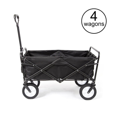 Mac Sports Collapsible Folding Frame Outdoor Garden Utility Wagon Cart (4 Pack)