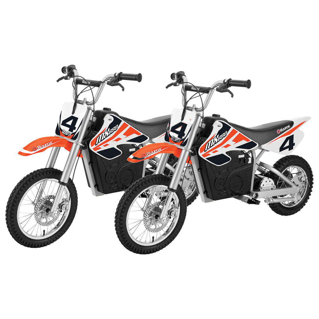 Razor MX650 Dirt Rocket High-Torque Electric Motocross Dirt Bike, Orange(2 Pack)