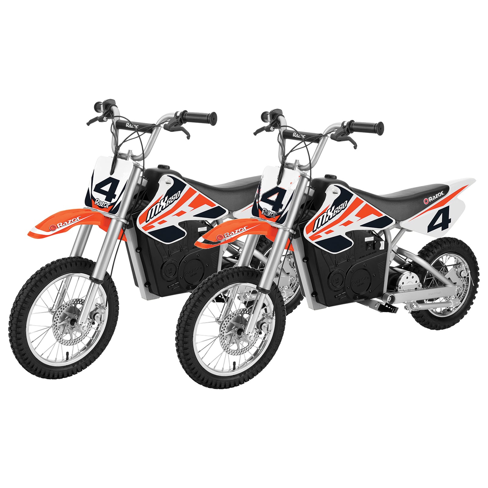 Razor MX650 Dirt Rocket High-Torque Electric Motocross Dirt Bike, Orange(2 Pack) - VMInnovations