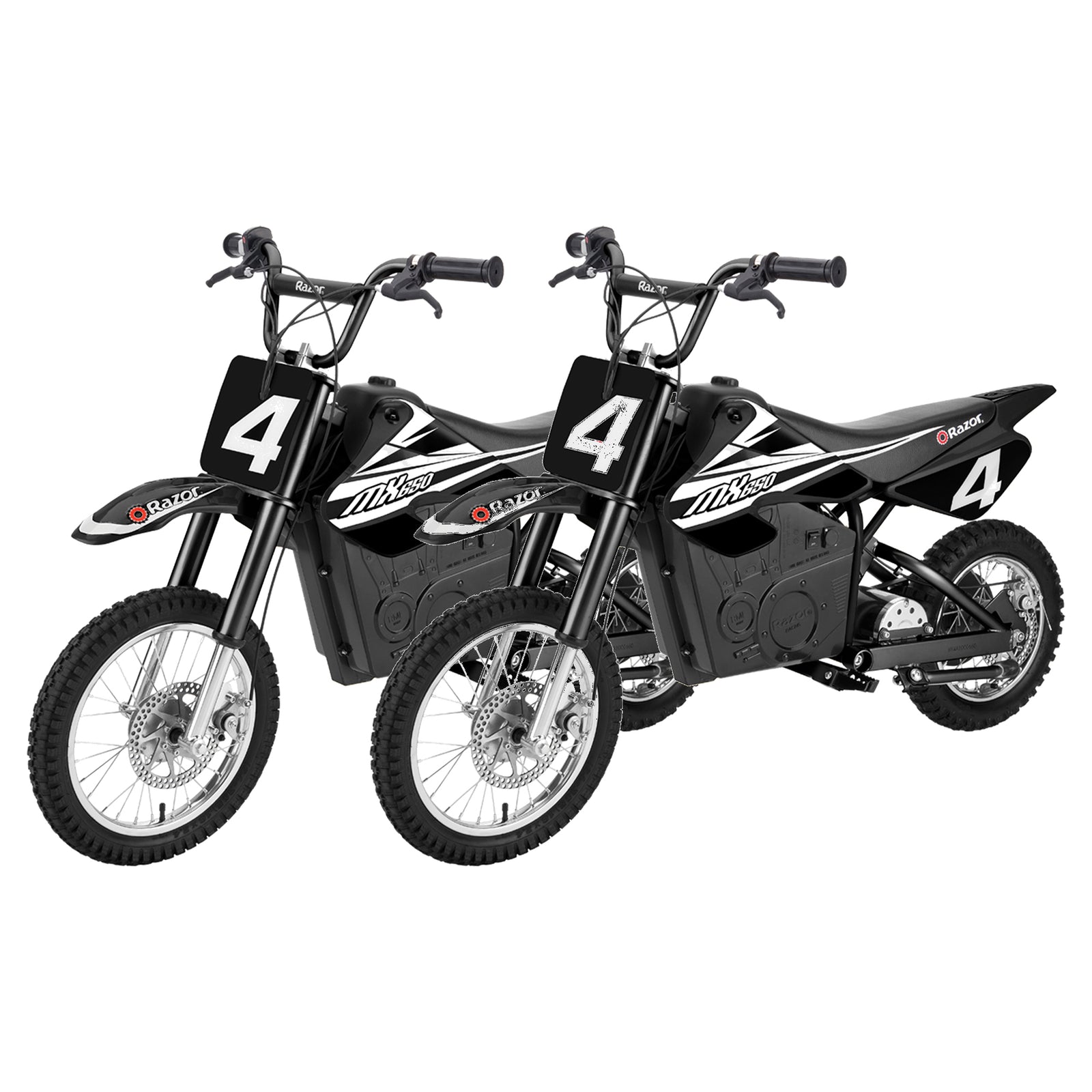 Razor MX650 Dirt Rocket High-Torque Electric Motocross Dirt Bike, Black (2 Pack) - VMInnovations