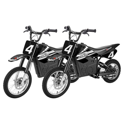 Razor MX650 Dirt Rocket High-Torque Electric Motocross Dirt Bike, Black (2 Pack)