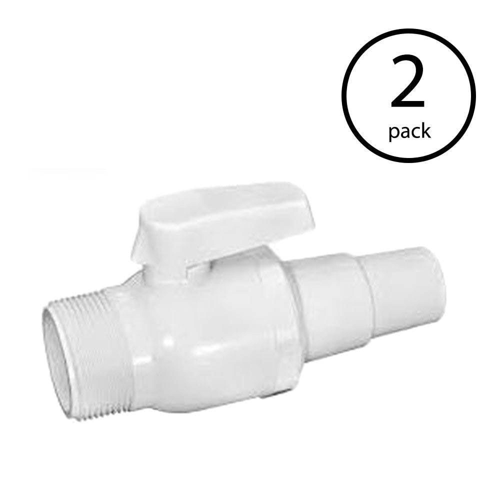 Hayward Econoline Swimming Pool 50 PSI 2 Way Ball Valve Replacement (2 Pack)