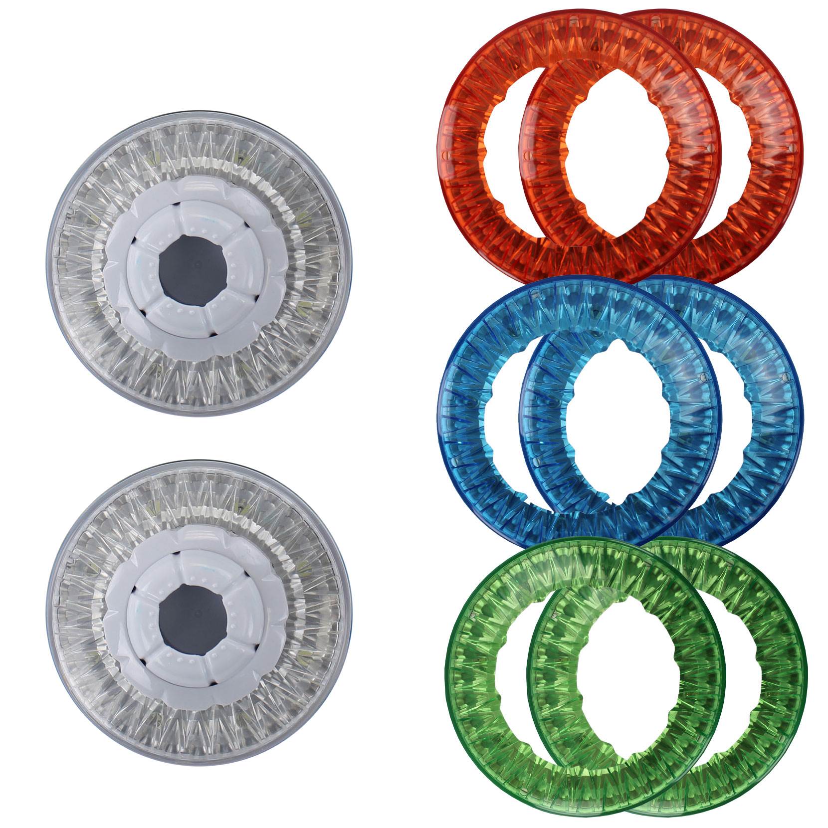 FloLight LED Wireless Above Ground Swimming Pool Light (Pair) & 6 Colored Lenses
