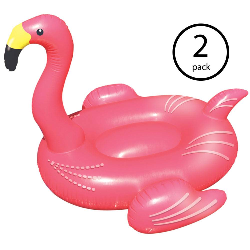 Swimline Giant Inflatable Ride-On Flamingo Float For Swimming Pools (2 Pack)