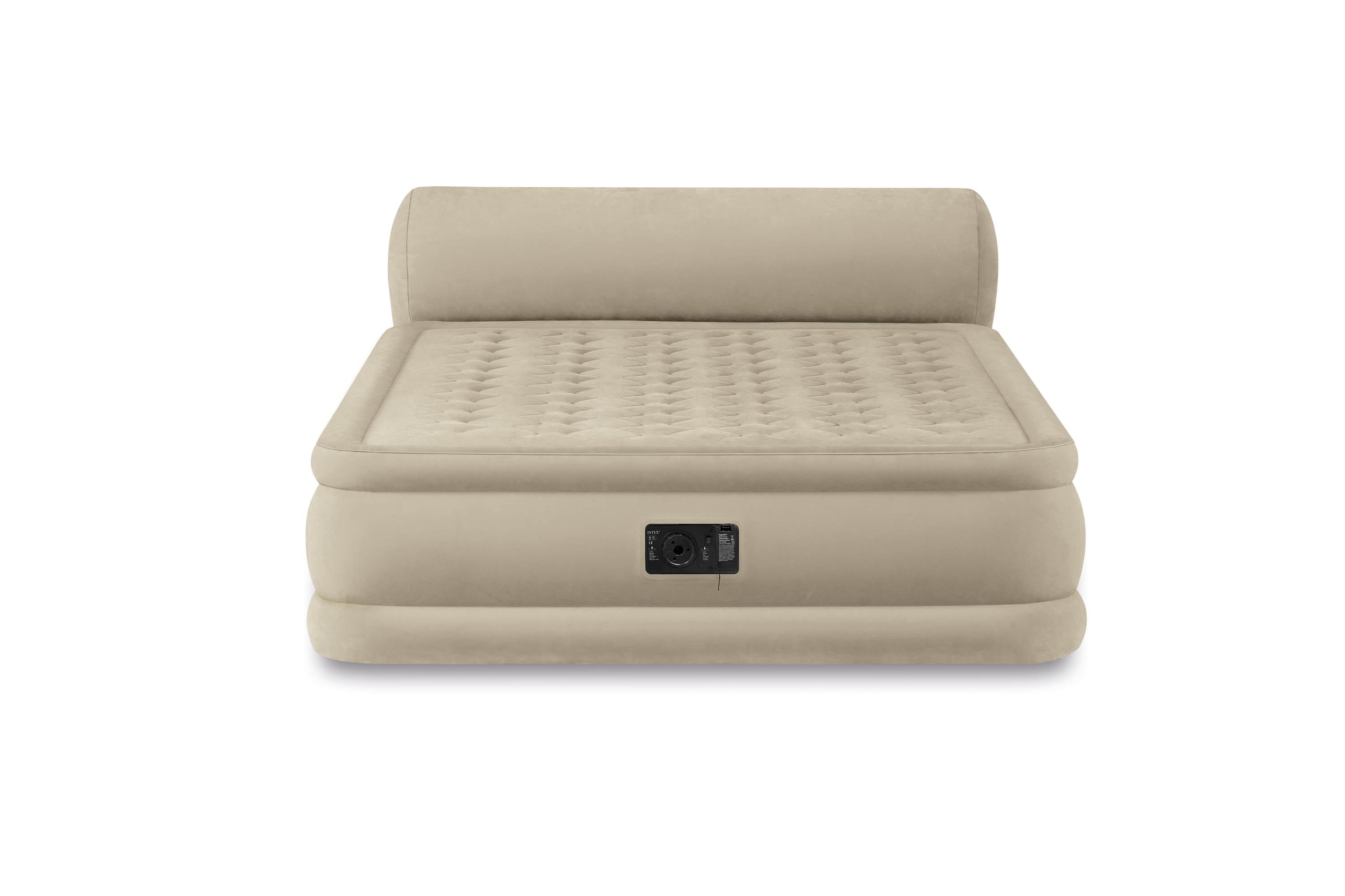 Intex Queen Ultra Plush Airbed with Headboard + Queen Airbed with Built-In Pump