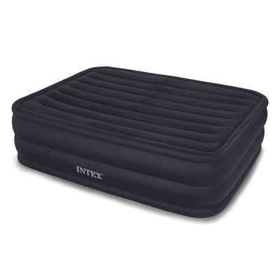 Intex Queen Ultra Plush Airbed with Headboard + Queen Airbed with Built-In Pump