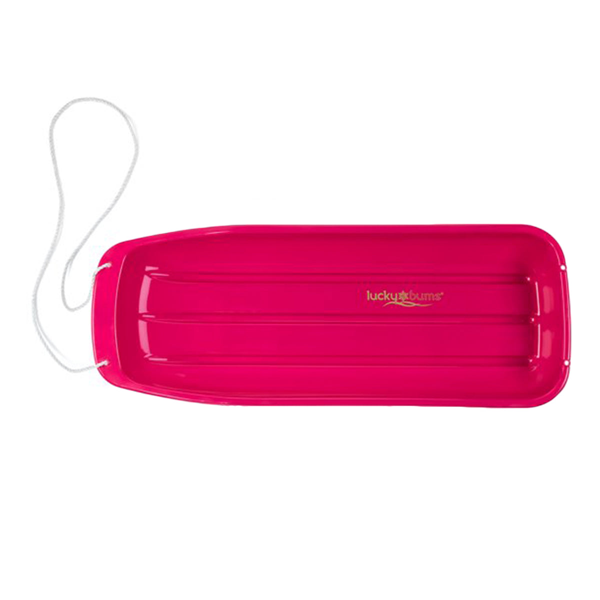 Lucky Bums Kids 48 Inch Plastic Snow Toboggan Sled with Pull Rope, Pink (3 Pack)