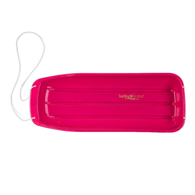 Lucky Bums Kids 48 Inch Plastic Snow Toboggan Sled with Pull Rope, Pink (3 Pack)