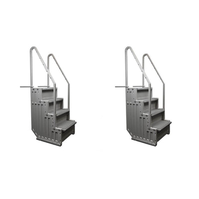 Confer Plastics In-Pool 4 Step Ladder, Above Ground Swimming Pool Stairs(2 Pack)