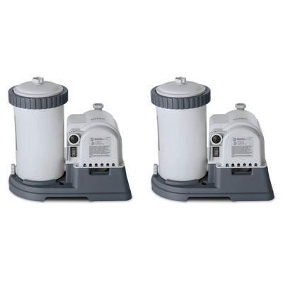 Intex Krystal Clear 2500 GPH Pool Filter Cartridge Pump With Timer (2 Pack)