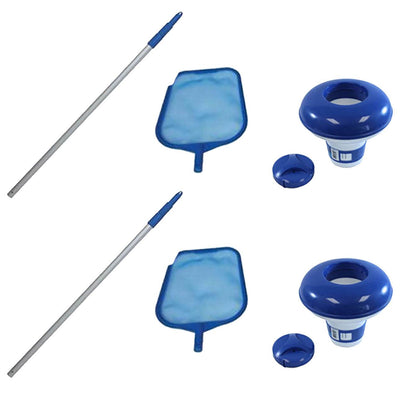 Intex Cleaning Maintenance Swimming Pool Kit w/ Vacuum Skimmer & Pole (2 Pack)