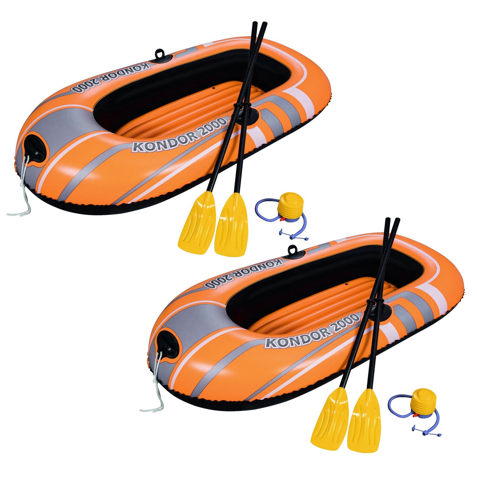 Bestway 77x45 Inches HydroForce Inflatable Raft Set with Oars and Pump (2 Pack) - VMInnovations