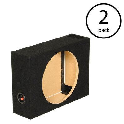 Q Power Single 12 Inch Vented Shallow Subwoofer Audio Sub Box Enclosure (2 Pack)