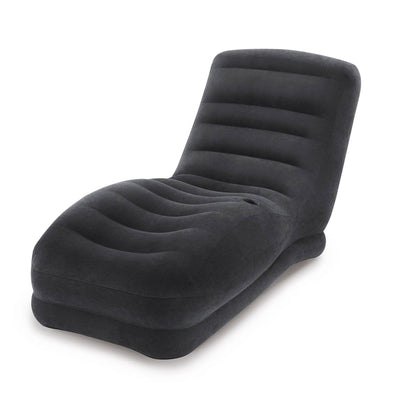 Intex Inflatable Contoured Mega Lounge Chair with Built-In Cup Holder (2 Pack)
