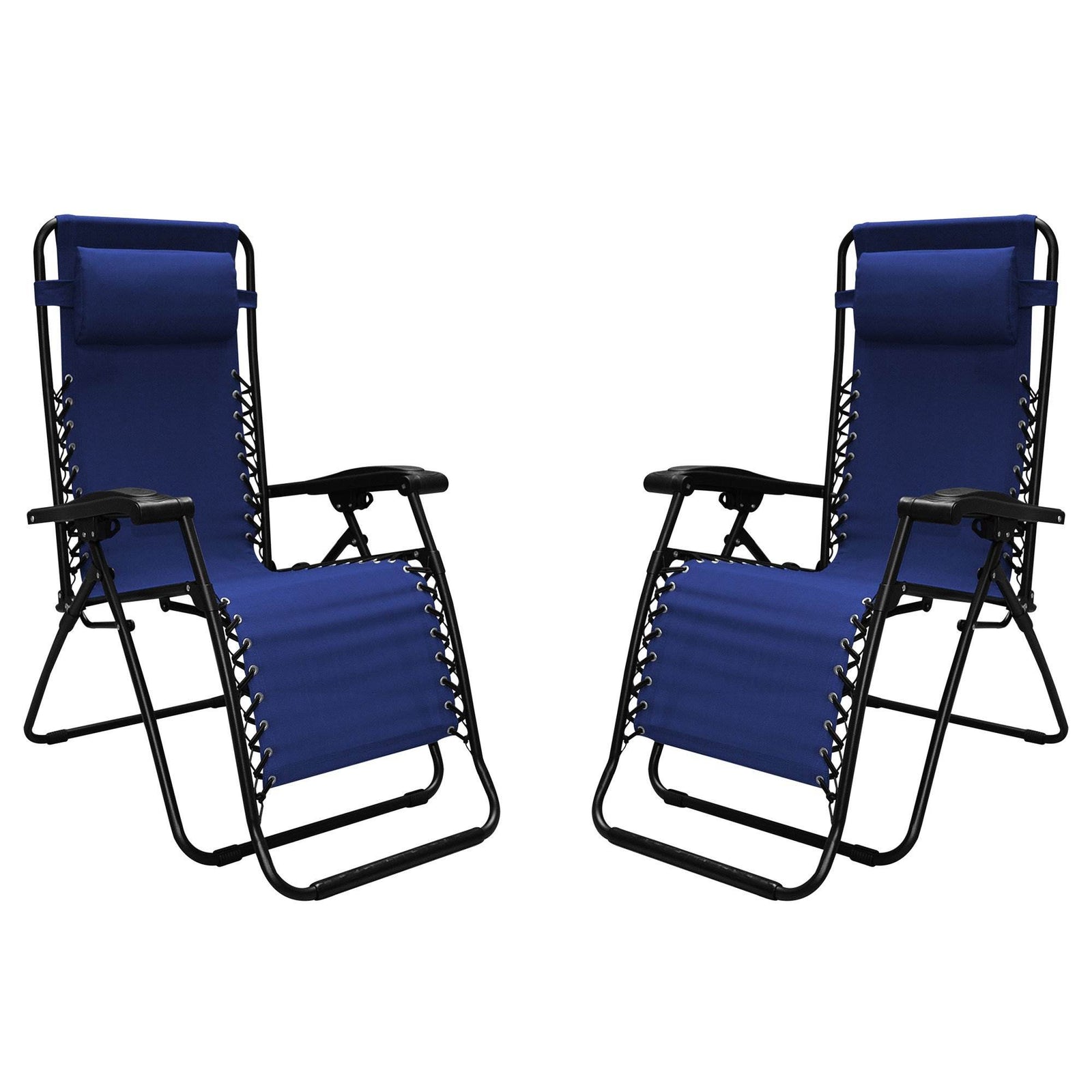 Caravan Canopy Infinity Zero Gravity Steel Frame Patio Deck Chair, Blue (4 Pack) - VMInnovations