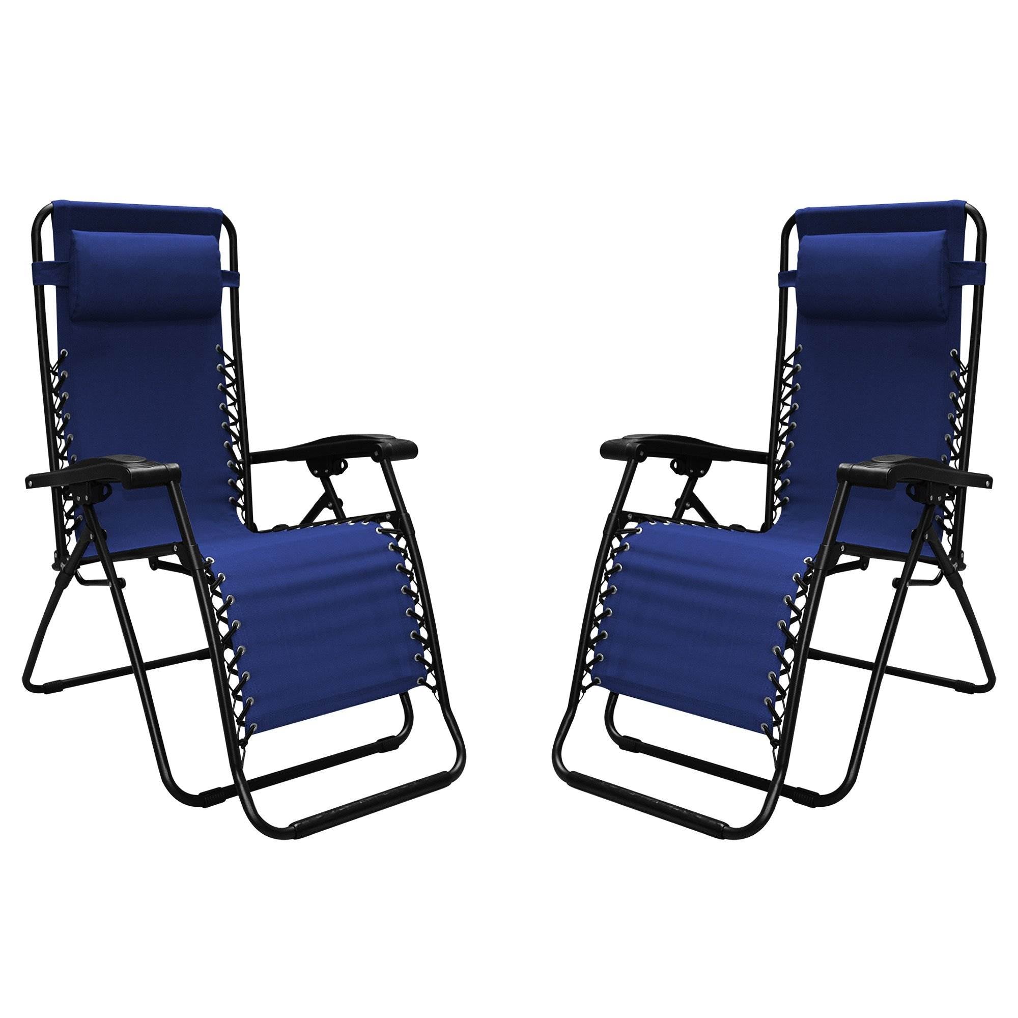 Caravan Canopy Infinity Zero Gravity Steel Frame Patio Deck Chair, Blue (4 Pack) - VMInnovations