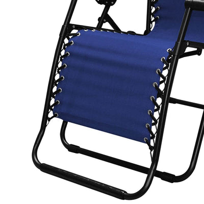 Caravan Canopy Infinity Zero Gravity Steel Frame Patio Deck Chair, Blue (4 Pack) - VMInnovations