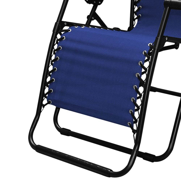 Caravan Canopy Infinity Zero Gravity Steel Frame Patio Deck Chair, Blue (4 Pack)