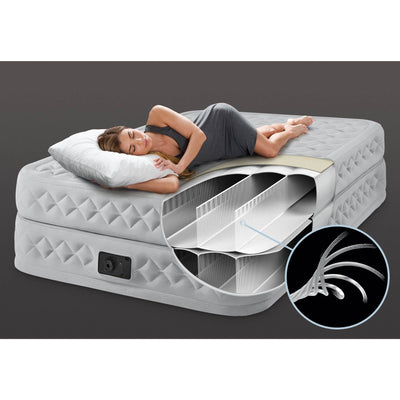 Intex Queen Supreme Air Flow Bed Airbed Mattress Built-In Pump | 64463E (2 Pack)