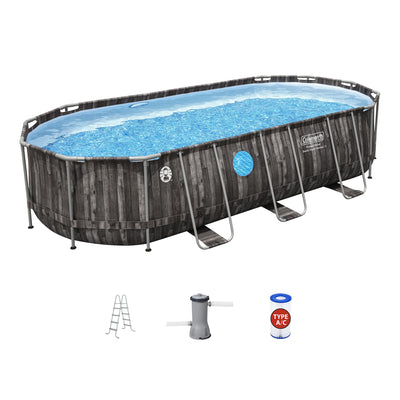 Coleman Power Steel Swim Vista 20' x 48" Round Above Ground Swimming Pool Set