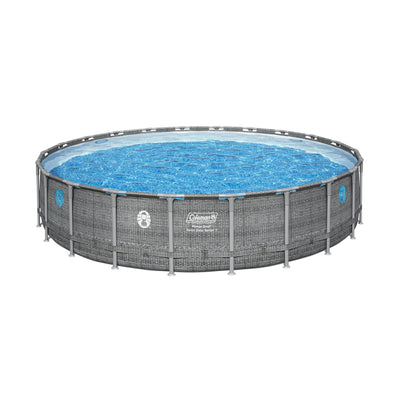 Coleman Power Steel 22' x 52" Frame Above Ground Swimming Pool Set, Gray (Used)