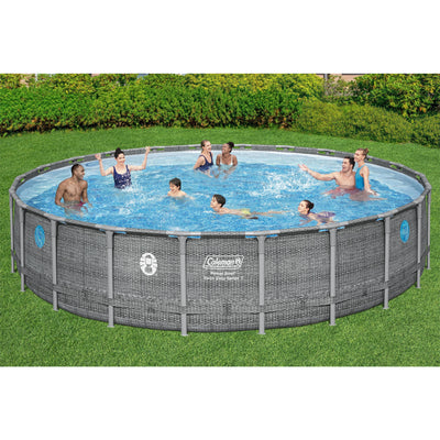 Coleman Power Steel 22' x 52" Frame Above Ground Swimming Pool Set, Gray (Used)