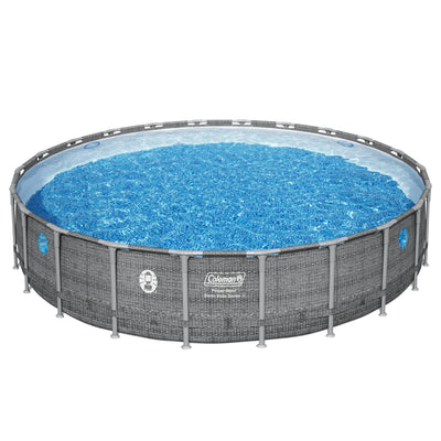 Coleman Power Steel 22' x 52" Frame Above Ground Swimming Pool Set, Gray (Used)