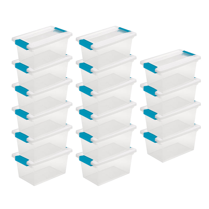 Sterilite Plastic Medium Clip Storage Box Container with Latching Lid, 16 Pack - VMInnovations