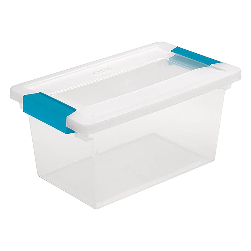Sterilite Plastic Medium Clip Storage Box Container with Latching Lid, 16 Pack