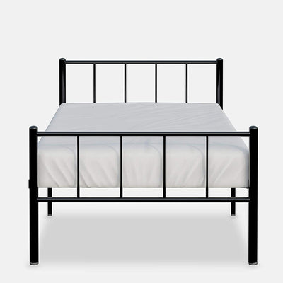 Rack Furniture Austin Steel Twin Size Home Furniture Kids Sleep Bed Frame, Black - VMInnovations